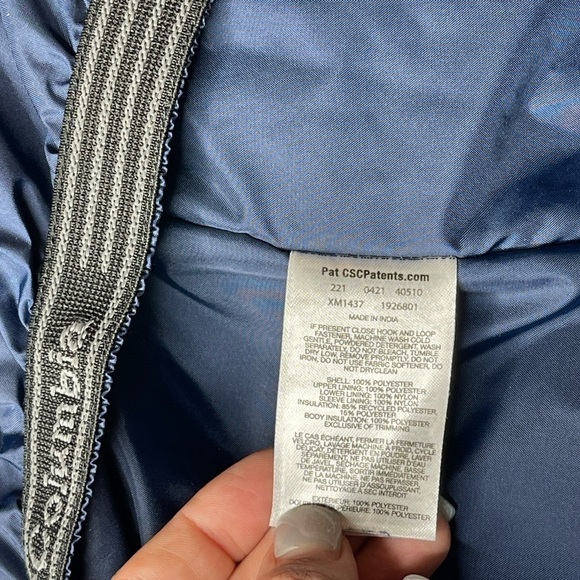 Columbia Omni-Tech Insulated Blue Jacket Zipper Snap Button Closure Size Large - Picture 8 of 16